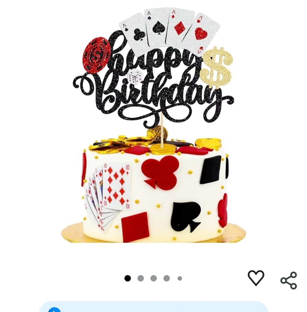 Black and Gold Cake Topper for Birthday Parties